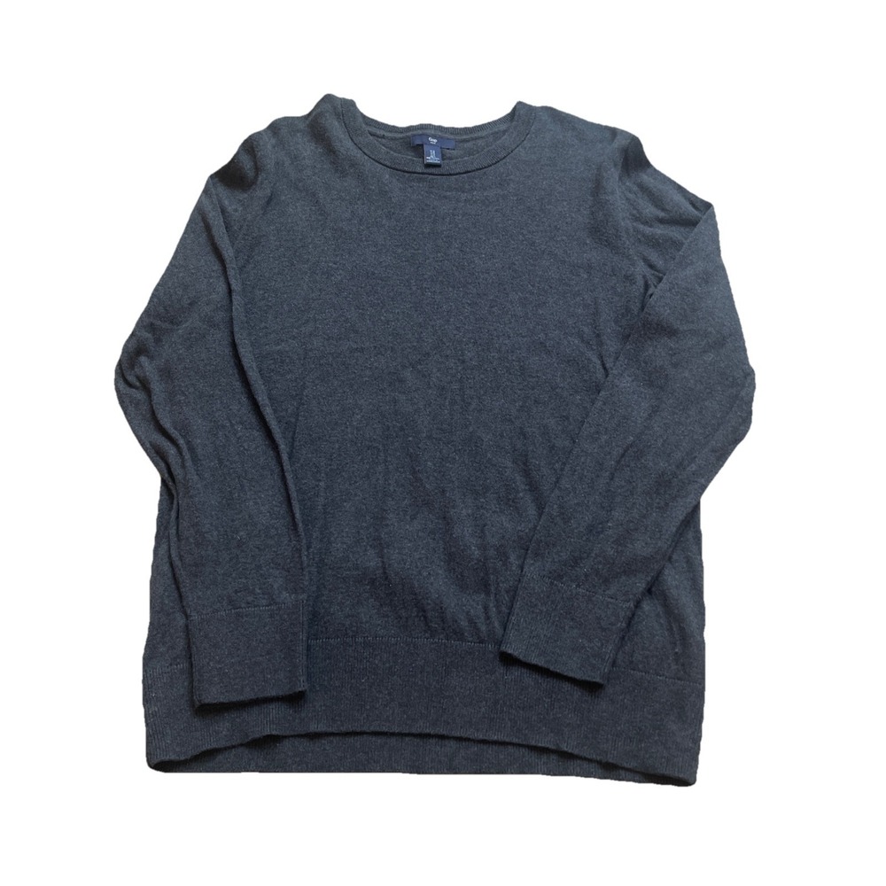 Gap‎ Sweater Women's Small Charcoal Gray Pullover Crew Neck Long Sleeve